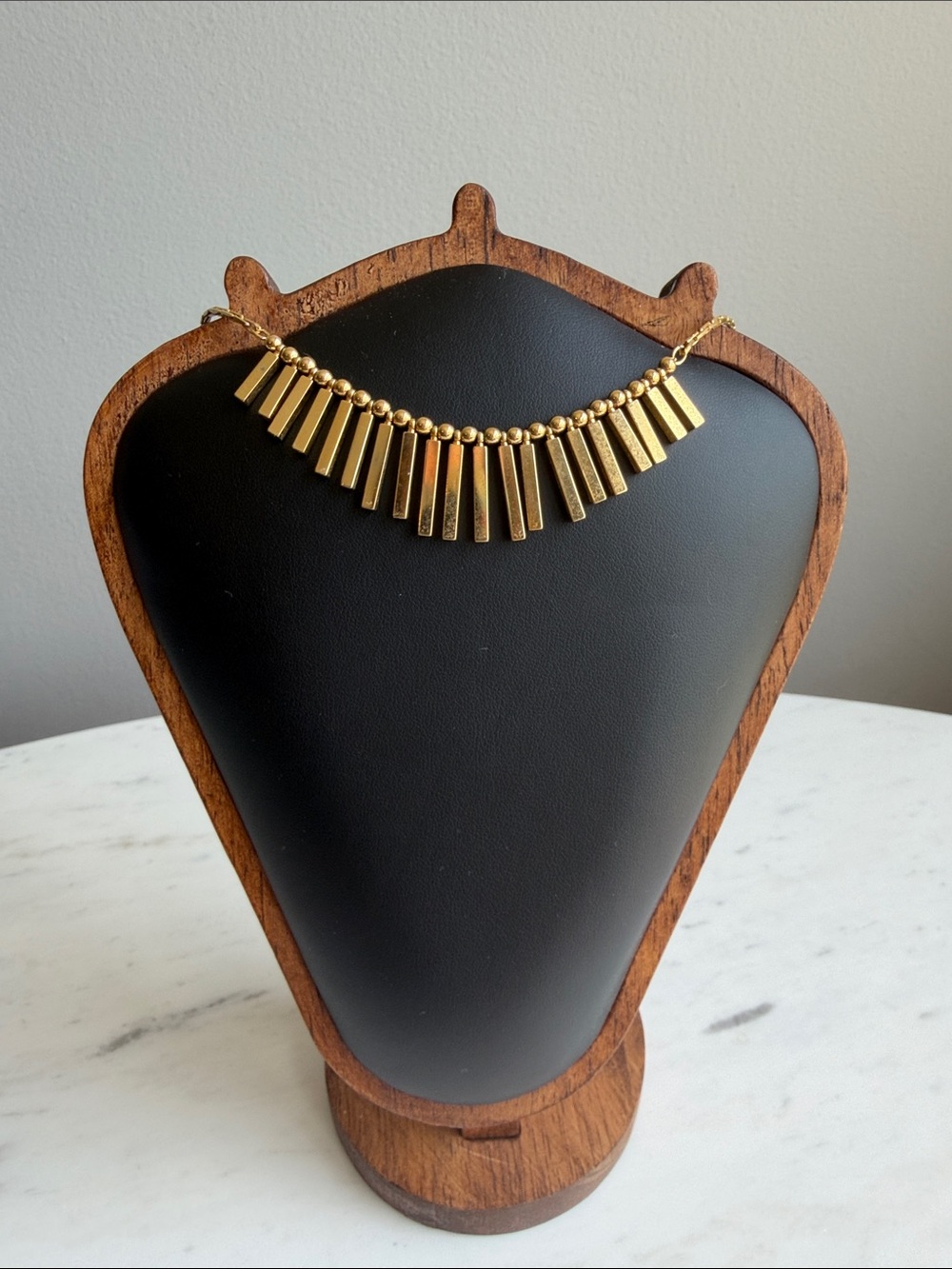 Vintage Napier Gold Bar Fringe Necklace — Elegant , Unique